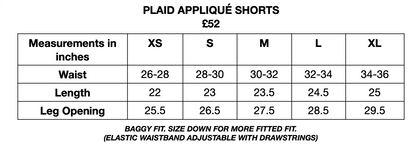 Plaid Appliqué Shorts - Navy